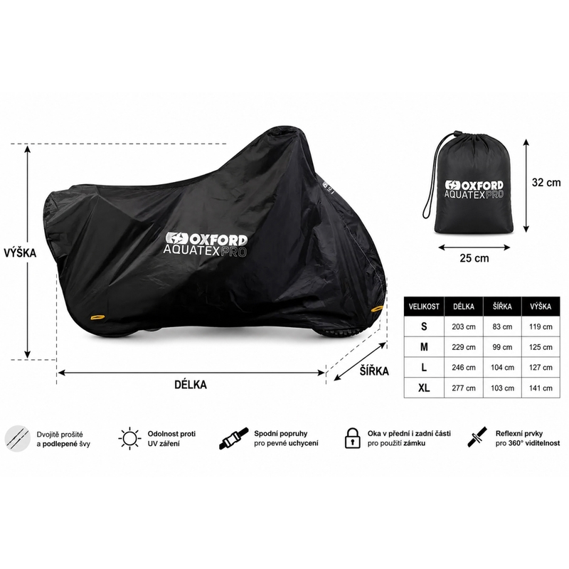 Oxford Aquatex PRO motoros ponyva fekete