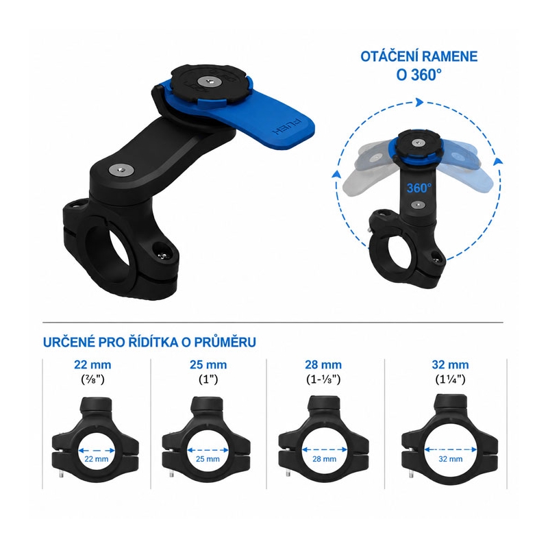 Quad Lock® Motorcycle Handlebar Mount (V2) tartó a telefon kormányra történő rögzítéséhez