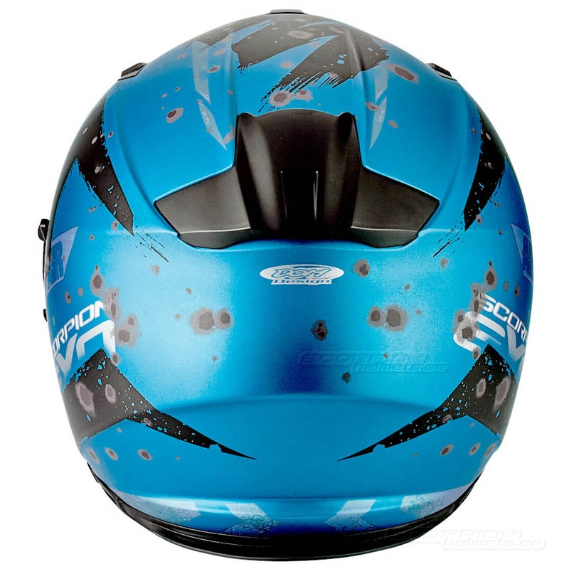 Beépített motoros sisak Scorpion EXO-510 Air Marcus kék matt-fekete