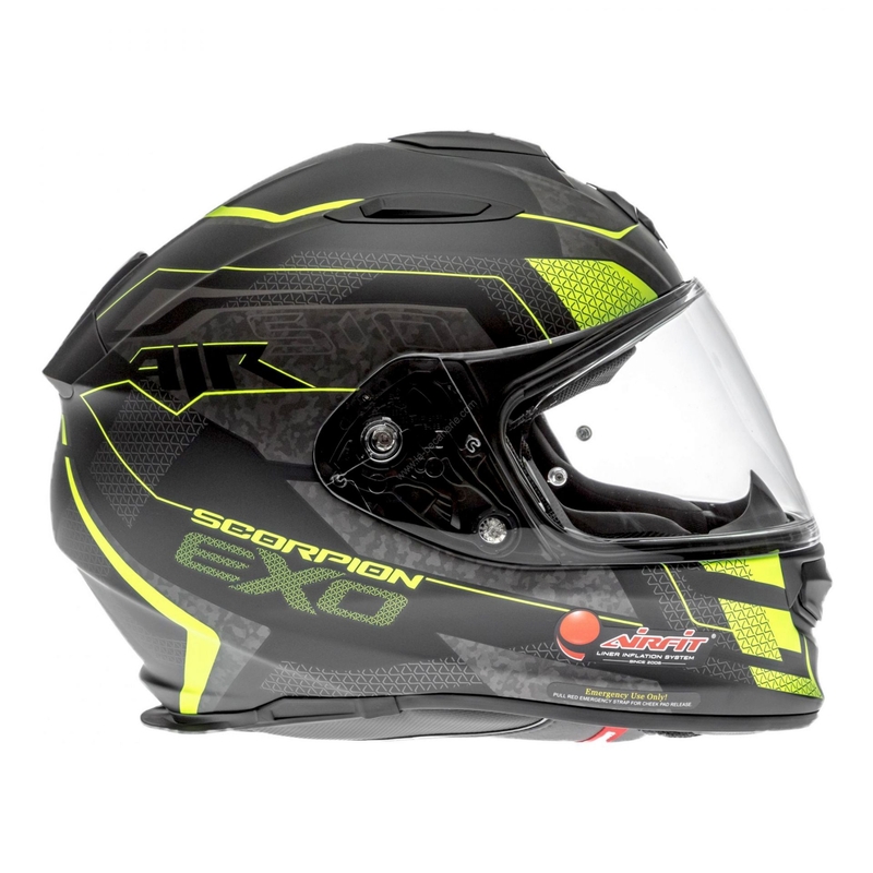 Beépített motoros sisak Scorpion EXO-510 Air Galva fekete matt-sárga eladó kiárusítás