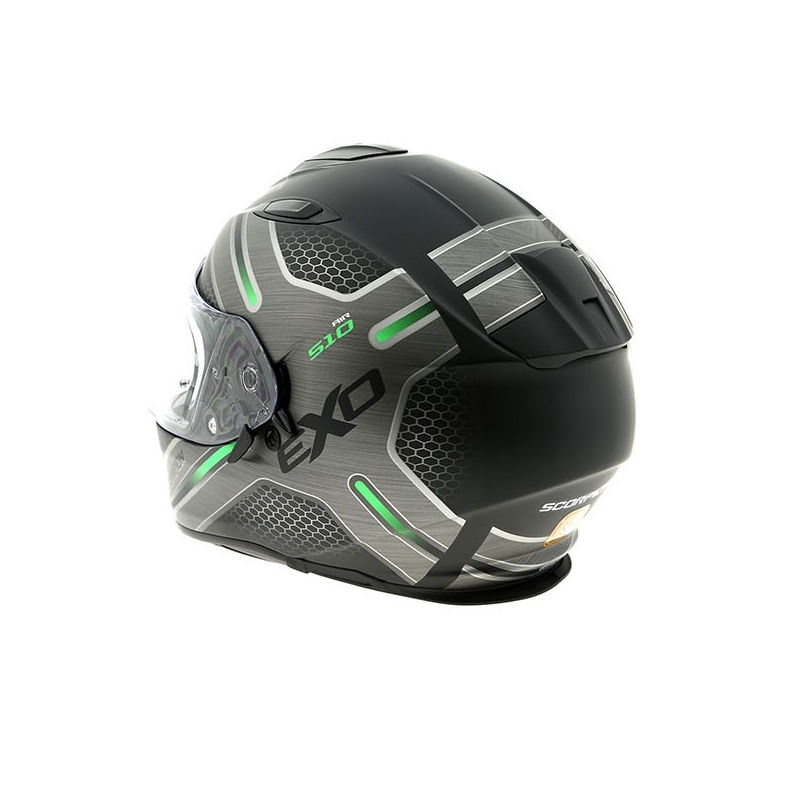 Beépített motoros sisak Scorpion EXO-510 Air Route fekete matt-zöld