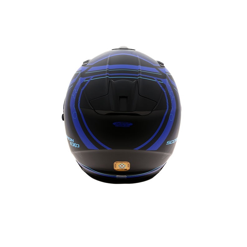 Beépített motoros sisak Scorpion EXO-510 Air Sync fekete matt-kék akció kiárusítás