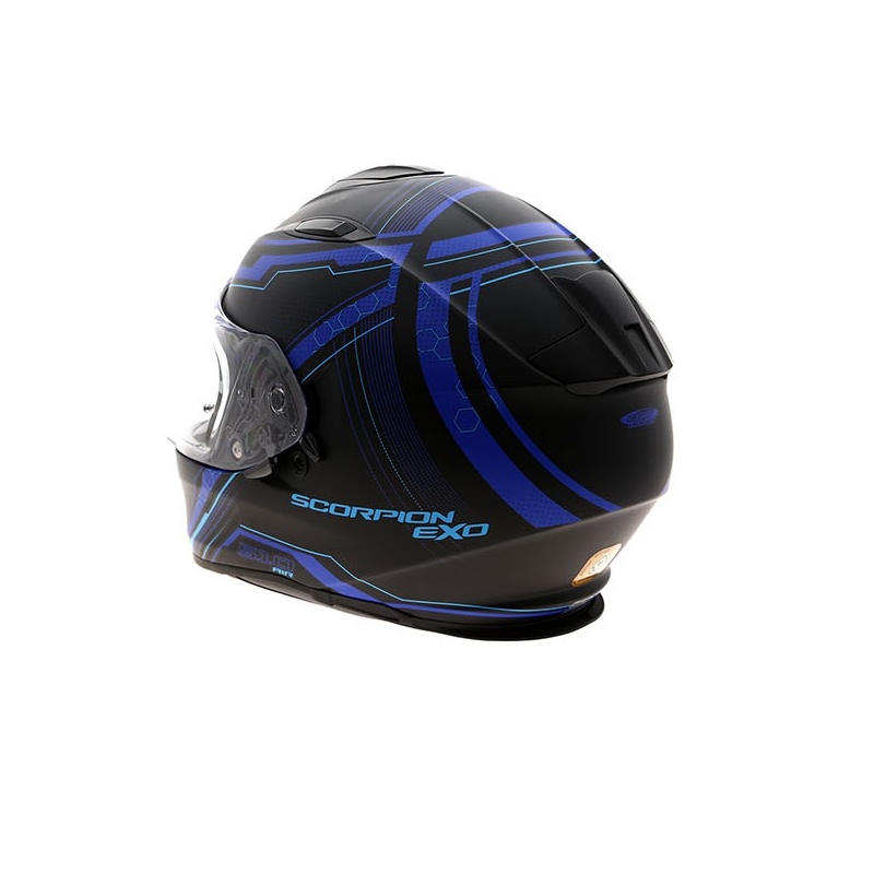 Beépített motoros sisak Scorpion EXO-510 Air Sync fekete matt-kék akció kiárusítás