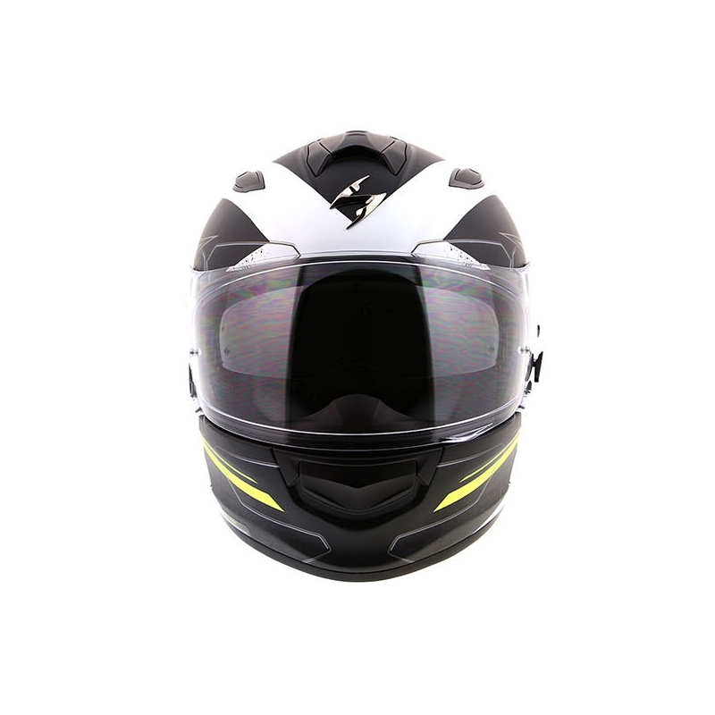 Integrált sisak Scorpion EXO-510 Air Cross fekete-fehér-fluo sárga eladó kiárusítás