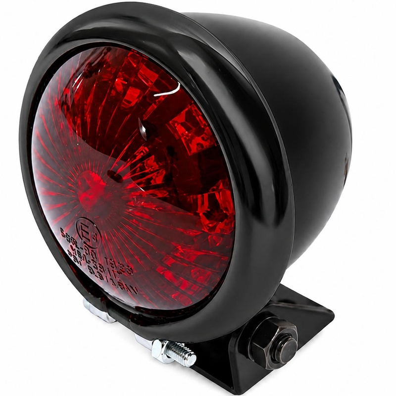 Highsider Smart Bates Style LED hátsó lámpa motorhoz fekete-krómozott