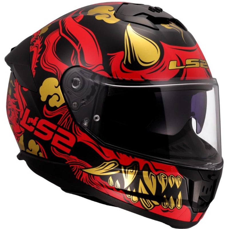LS2 FF808 Drako zárt motoros bukósisak fekete-piros