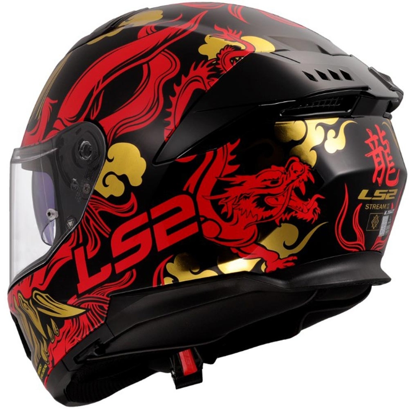 LS2 FF808 Drako zárt motoros bukósisak fekete-piros