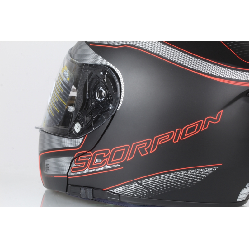 Motoros sisak Flip Scorpion EXO-3000 Stroll Fekete Matt-Red Akció kiárusítás