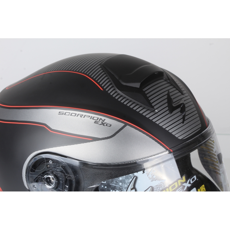 Motoros sisak Flip Scorpion EXO-3000 Stroll Fekete Matt-Red Akció kiárusítás