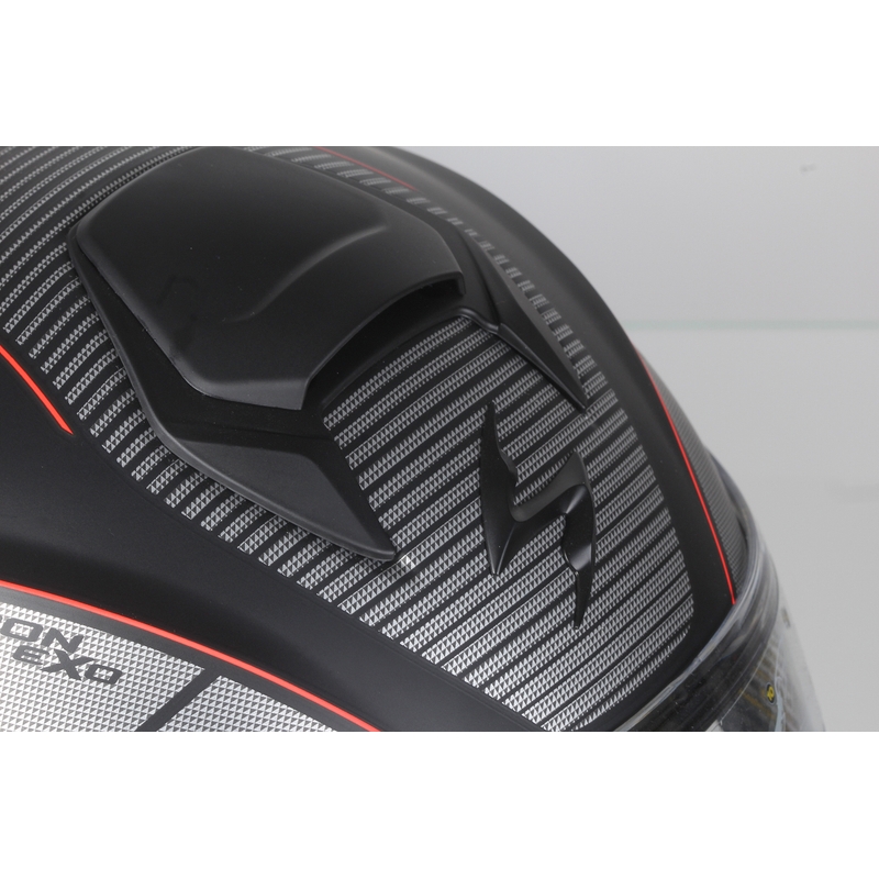 Motoros sisak Flip Scorpion EXO-3000 Stroll Fekete Matt-Red Akció kiárusítás