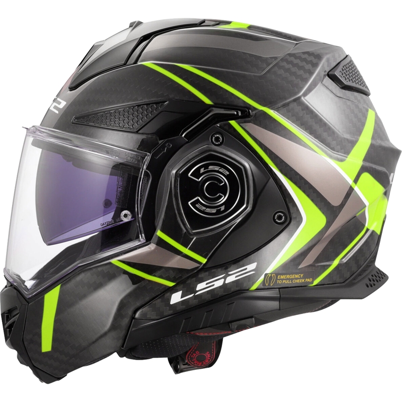 LS2 FF901 Advant X C Future II hátrahajtható állú bukósisak fekete-fluo sárga