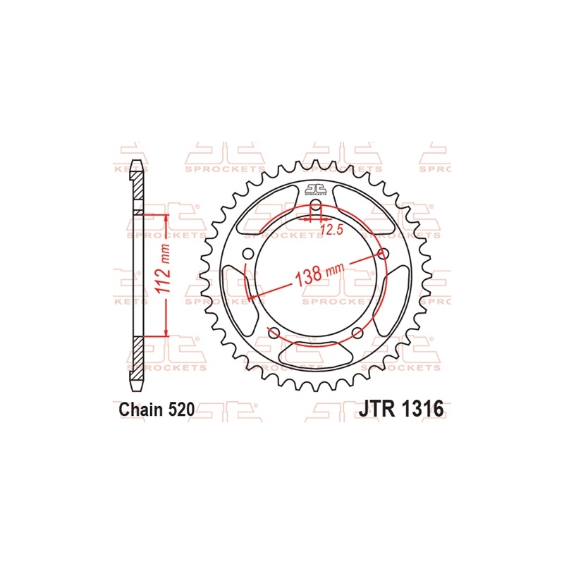 Csillagkerék JT 45 fogak,520