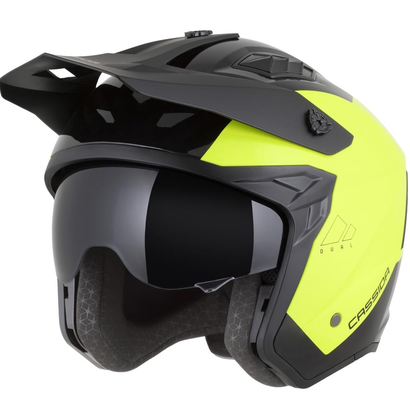Cassida Cross Country Dual moduláris motoros bukósisak fluo sárga-fekete