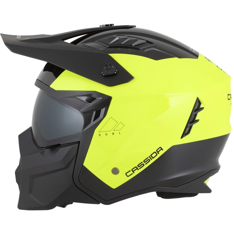 Cassida Cross Country Dual moduláris motoros bukósisak fluo sárga-fekete