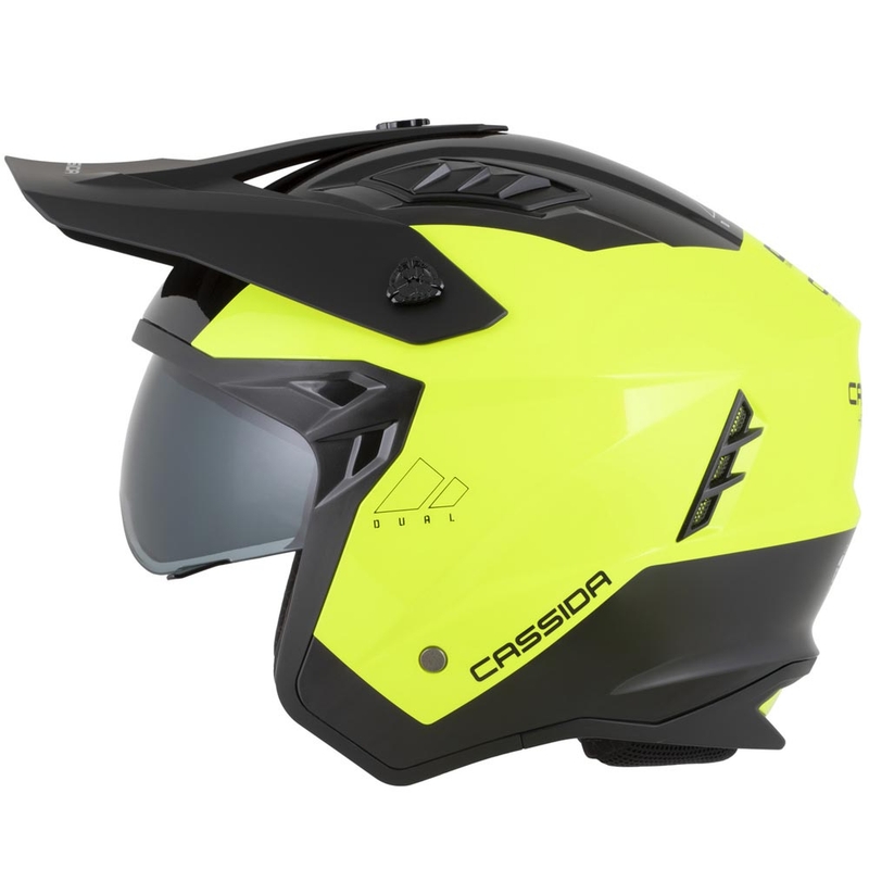 Cassida Cross Country Dual moduláris motoros bukósisak fluo sárga-fekete