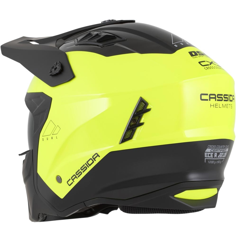 Cassida Cross Country Dual moduláris motoros bukósisak fluo sárga-fekete
