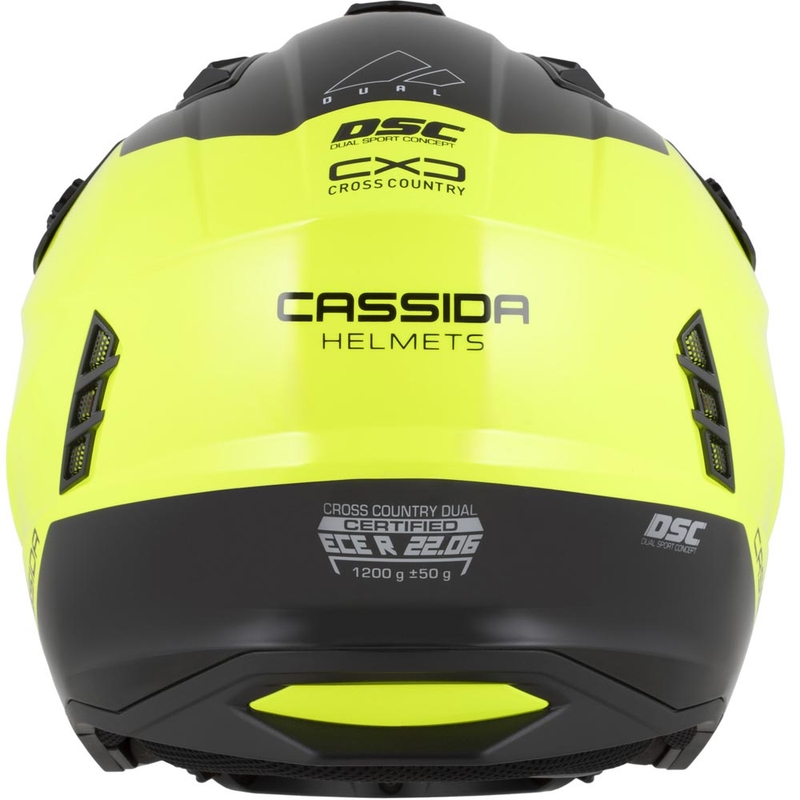 Cassida Cross Country Dual moduláris motoros bukósisak fluo sárga-fekete