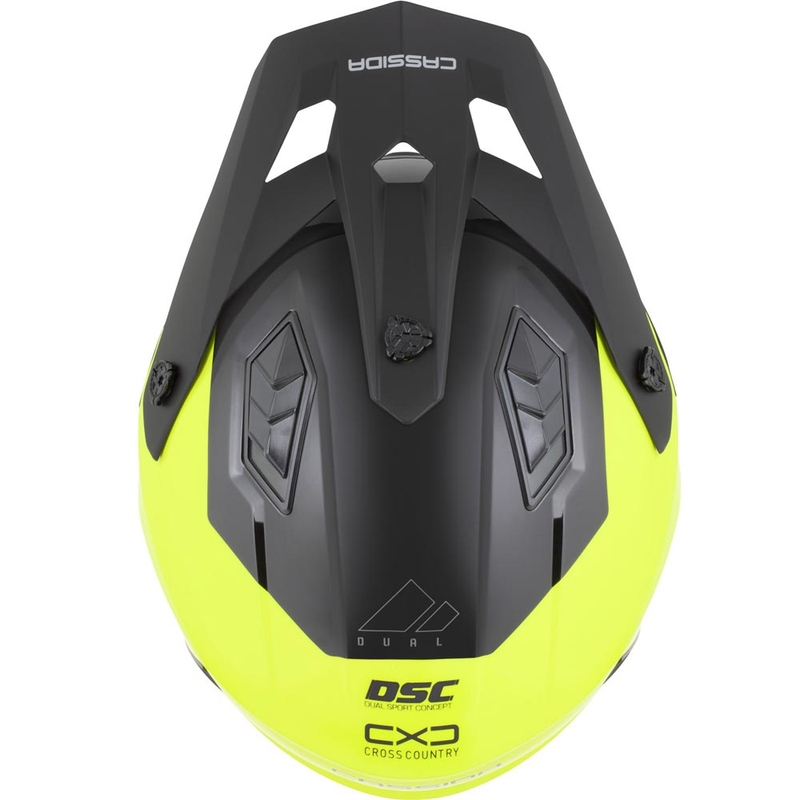 Cassida Cross Country Dual moduláris motoros bukósisak fluo sárga-fekete