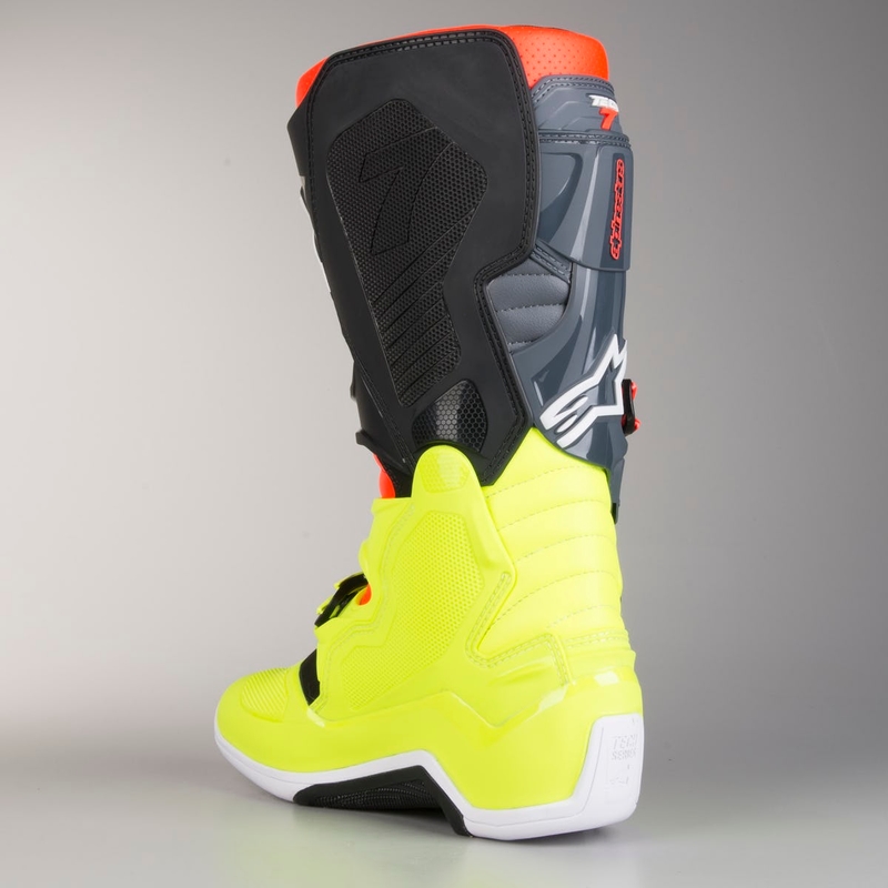 Alpinestars Tech 7 motorkerékpár csizma piros-fluo sárga