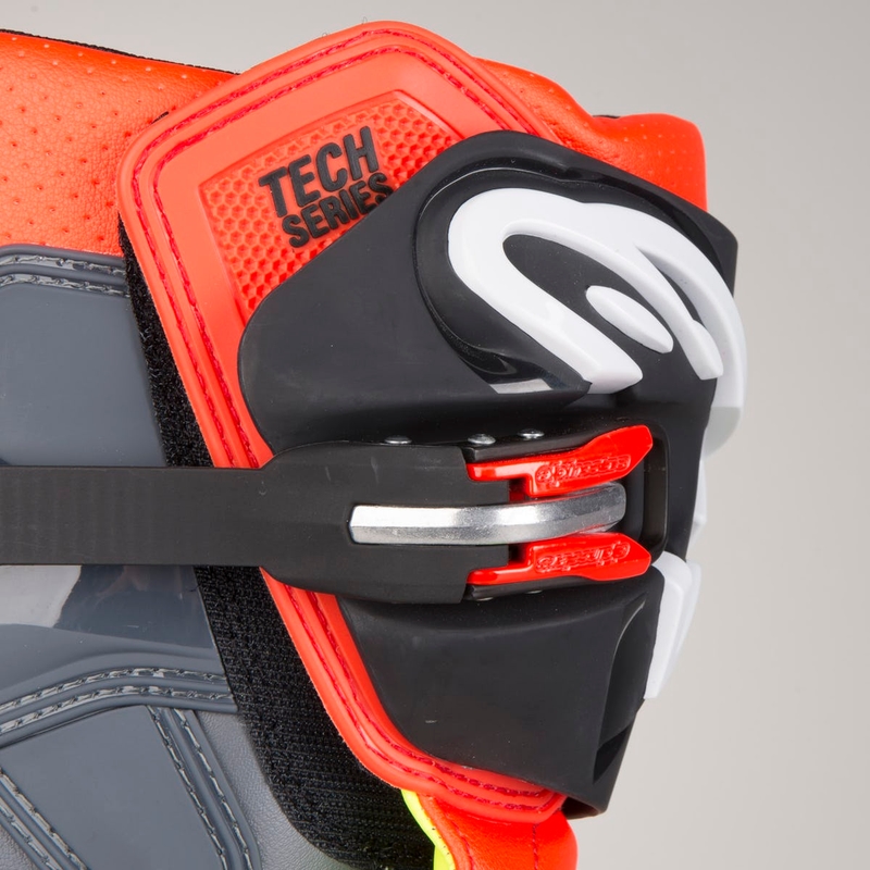 Alpinestars Tech 7 motorkerékpár csizma piros-fluo sárga