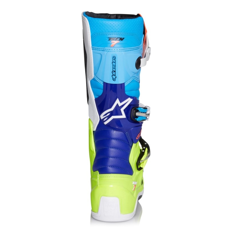 Alpinestars Tech 7 motorkerékpár csizma sárga-fehér-kék-piros-fekete