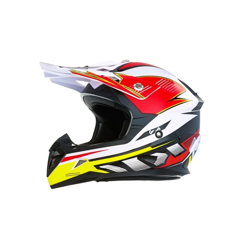 Motocross sisak ZED X1.9 fehér-fekete-piros-sárga