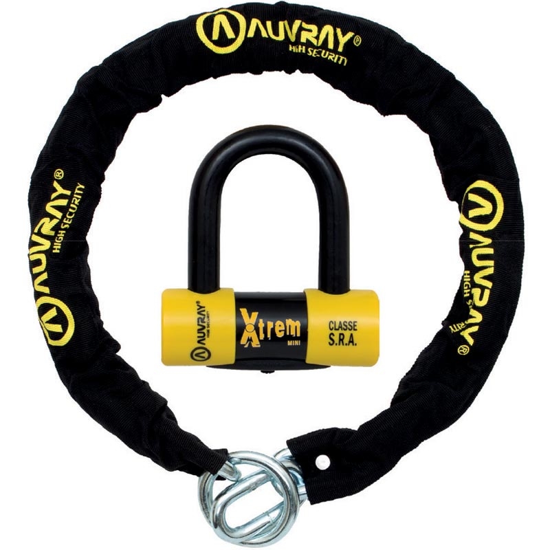 AUVRAY X-Lock 120 cm láncos féktárcsazár fekete-sárga