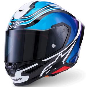 Integrální helma na motorku Alpinestars S-R7 Zeal černo-modro-fluo růžovo-bílá
