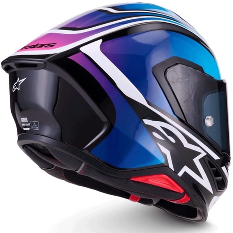 Integrální helma na motorku Alpinestars S-R7 Zeal černo-modro-fluo růžovo-bílá