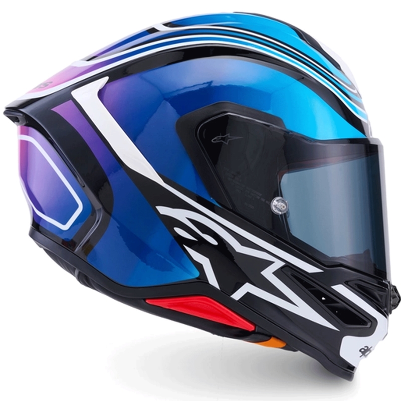 Integrální helma na motorku Alpinestars S-R7 Zeal černo-modro-fluo růžovo-bílá