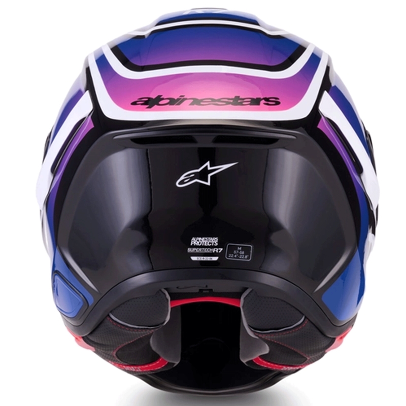 Integrální helma na motorku Alpinestars S-R7 Zeal černo-modro-fluo růžovo-bílá