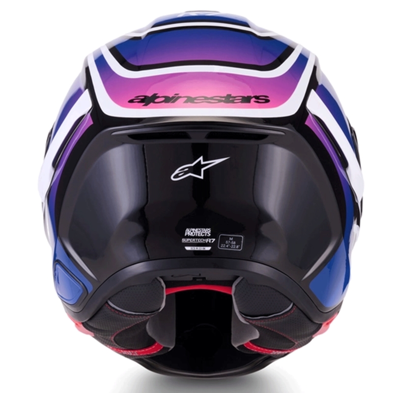 Integrální helma na motorku Alpinestars S-R7 Zeal černo-modro-fluo růžovo-bílá