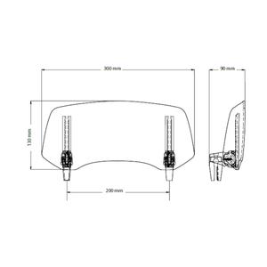 Multiadjustable visor PUIG 2.0 20764W clip-on áttetsző