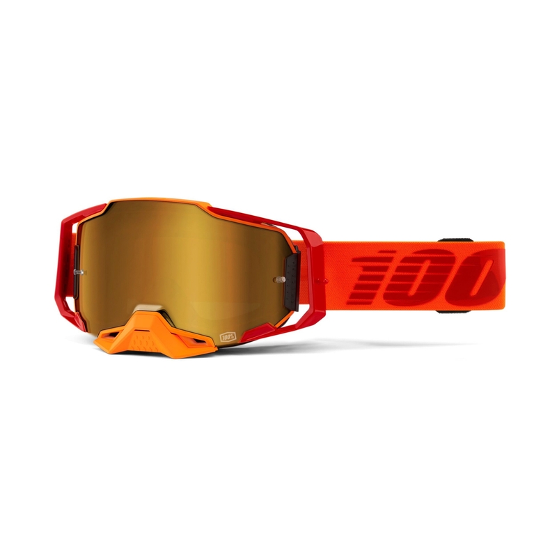 Motocross szemüveg 100% ARMEGA Litkit narancs (arany plexiüveg)