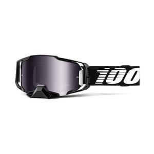 Motocross szemüveg 100% ARMEGA fekete (ezüst plexi)