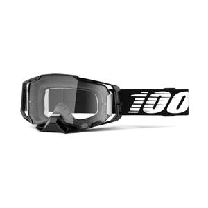 Motocross szemüveg 100% ARMEGA fekete (átlátszó plexiüveg)