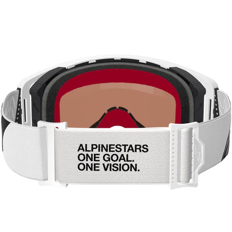 Motokrosové brýle Alpinestars Supertech Corp bílo-šedé s červeným plexi