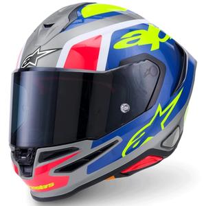 Integrální helma na motorku Alpinestars S-R7 Lumen stříbrno-černo-růžovo-fluo žlutá