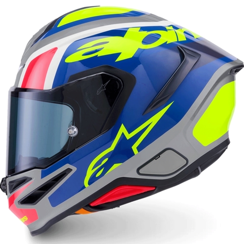 Integrální helma na motorku Alpinestars S-R7 Lumen stříbrno-černo-růžovo-fluo žlutá