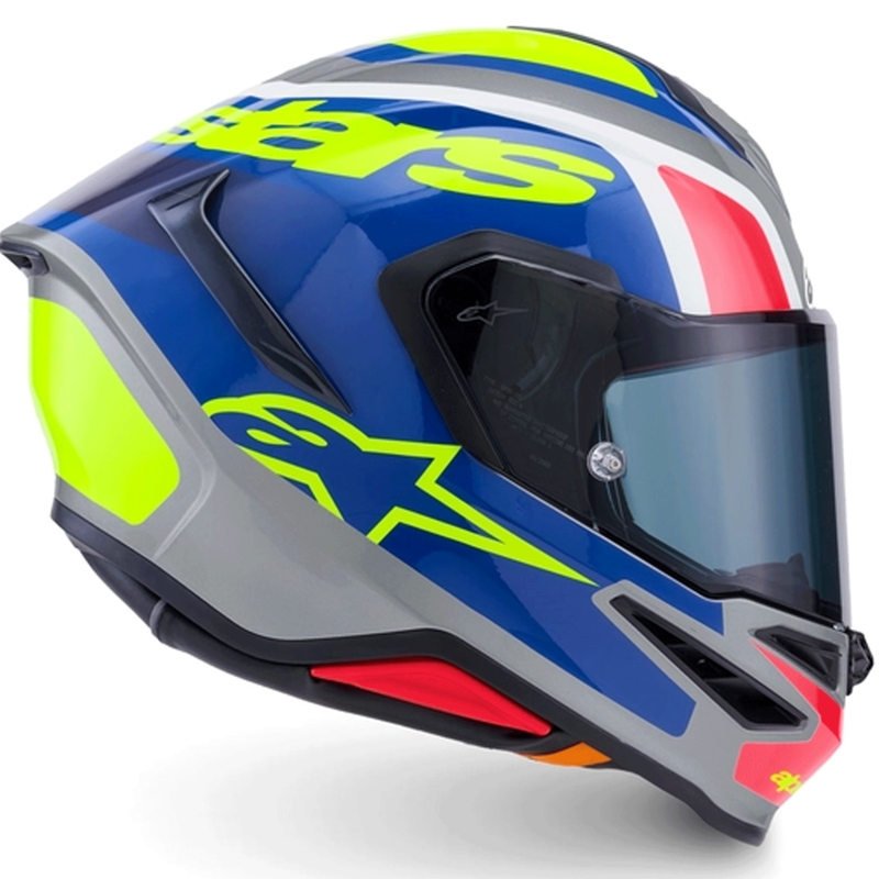 Integrální helma na motorku Alpinestars S-R7 Lumen stříbrno-černo-růžovo-fluo žlutá