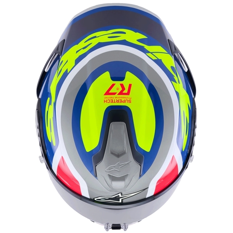 Integrální helma na motorku Alpinestars S-R7 Lumen stříbrno-černo-růžovo-fluo žlutá