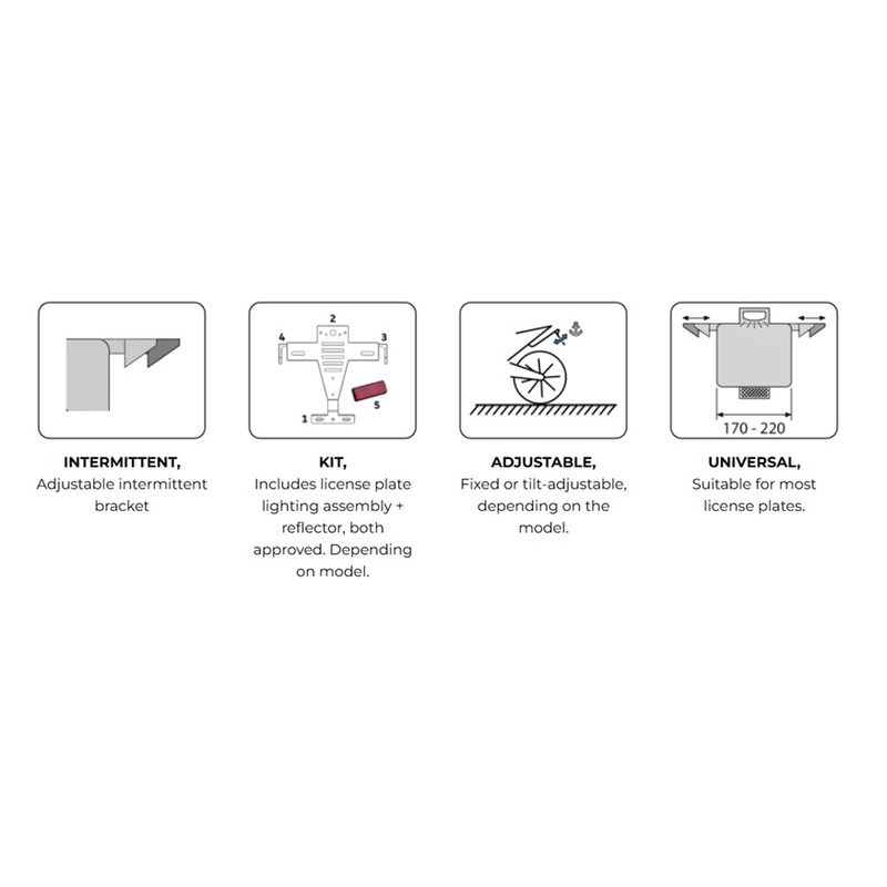 Adjustable license support PUIG fekete