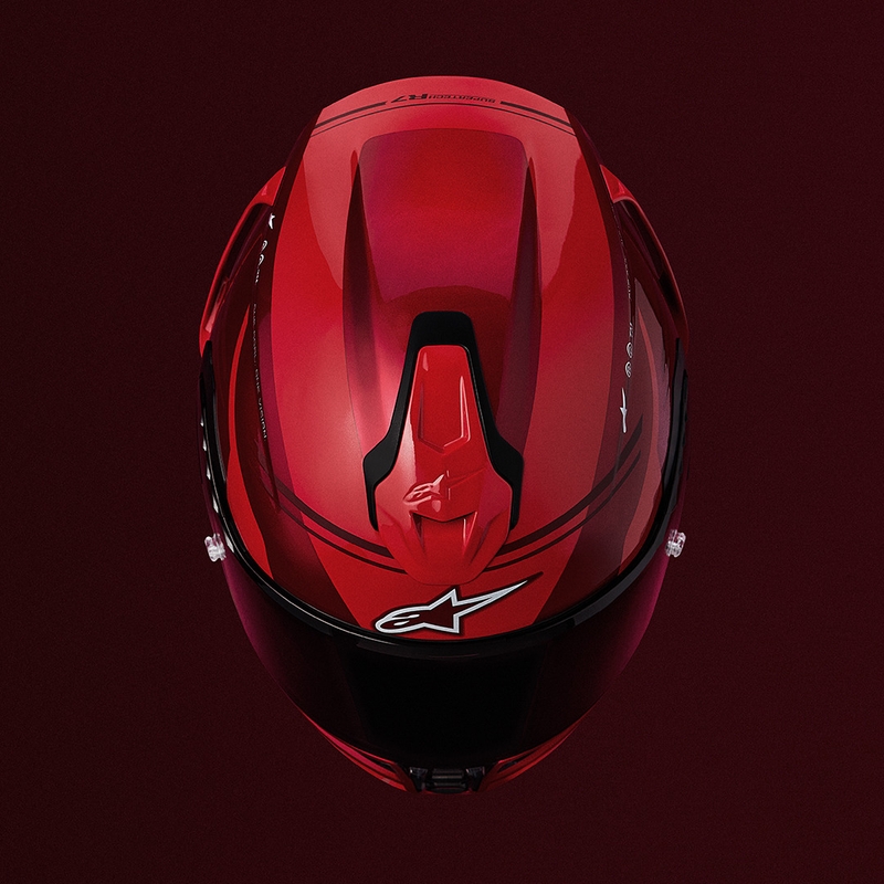 Integrální helma na motorku Alpinestars S-R7 A-Core červeno-bílá