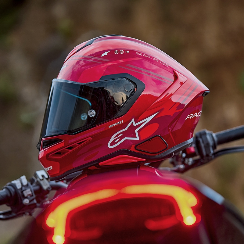 Integrální helma na motorku Alpinestars S-R7 A-Core červeno-bílá