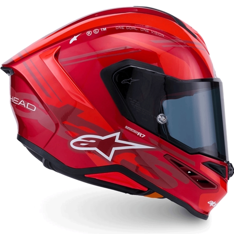 Integrální helma na motorku Alpinestars S-R7 A-Core červeno-bílá