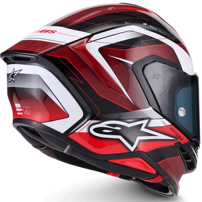 Integrální helma na motorku Alpinestars S-R7 Kinetis černo-červeno-bílá