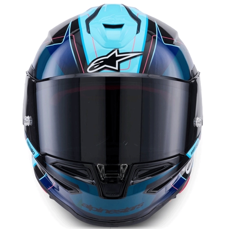 Integrální helma na motorku Alpinestars S-R7 Kinetis černo-modro-fluo růžovo-bílá