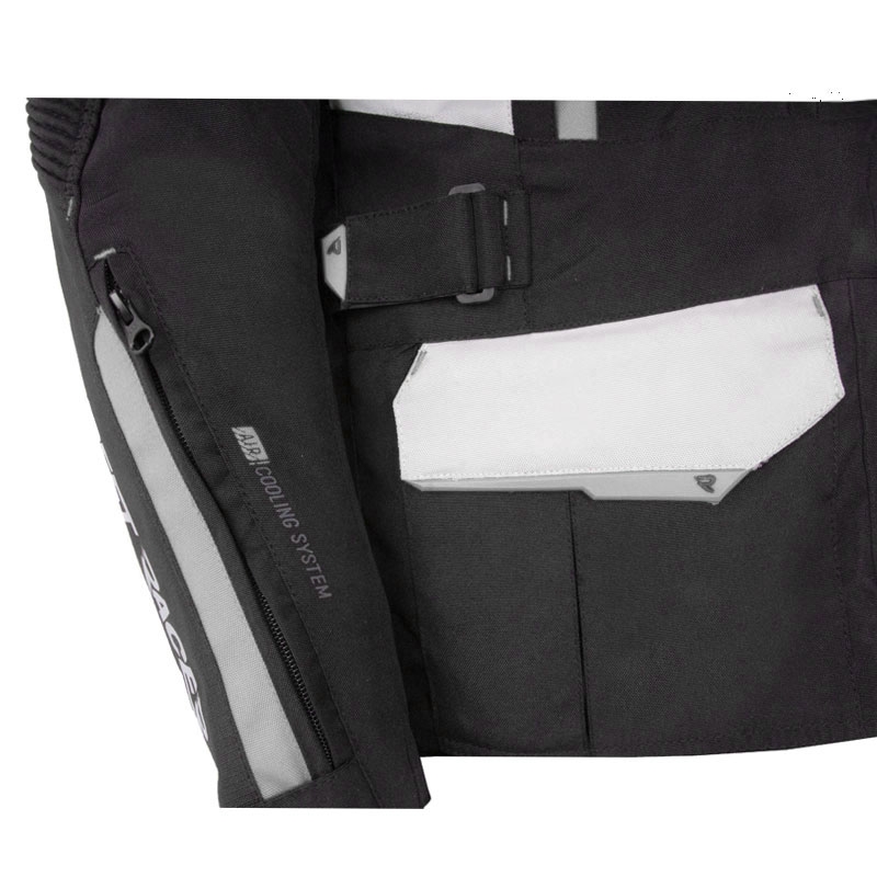 Street Racer Hilax motoros kabát fekete-világosszürke