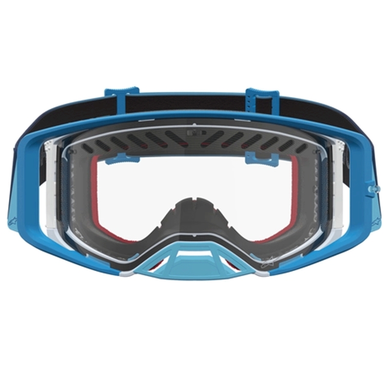 Motokrosové brýle Alpinestars Supertech Dura Air Fluid modro-stříbrné s čirým plexi