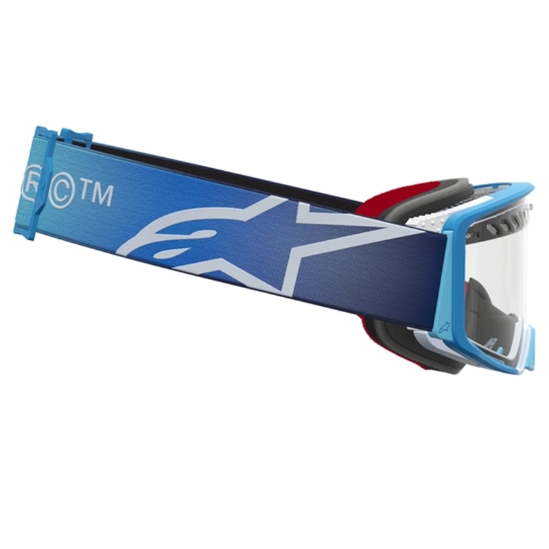 Motokrosové brýle Alpinestars Supertech Dura Air Fluid modro-stříbrné s čirým plexi
